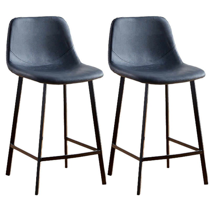 Nordic Style Round Bar-stool Metal Counter Bar Stool for Restaurant Black 2 Piece Set Counter Stool(26"H) Clearhalo 'Bar Furniture' 'Bar Stools' 'bar_stools' 'furn' 'furn_bar_stools' 'Furniture' 'furniture_bar_stools' 'Kitchen & Dining Furniture' 5032161