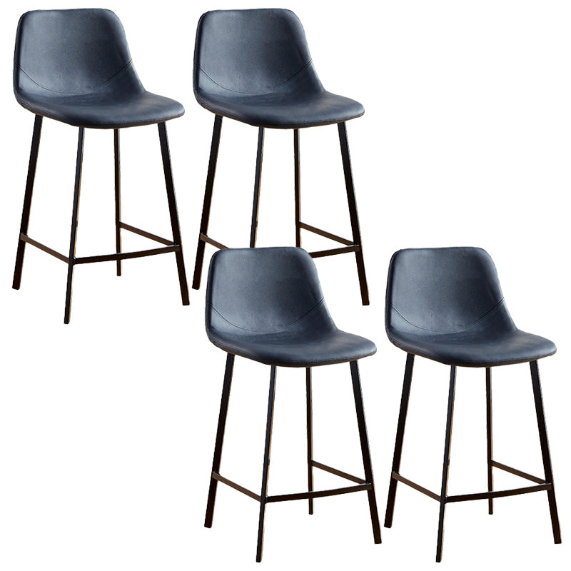 Nordic Style Round Bar-stool Metal Counter Bar Stool for Restaurant Black 4 Piece Set Counter Stool(26"H) Clearhalo 'Bar Furniture' 'Bar Stools' 'bar_stools' 'furn' 'furn_bar_stools' 'Furniture' 'furniture_bar_stools' 'Kitchen & Dining Furniture' 5032163