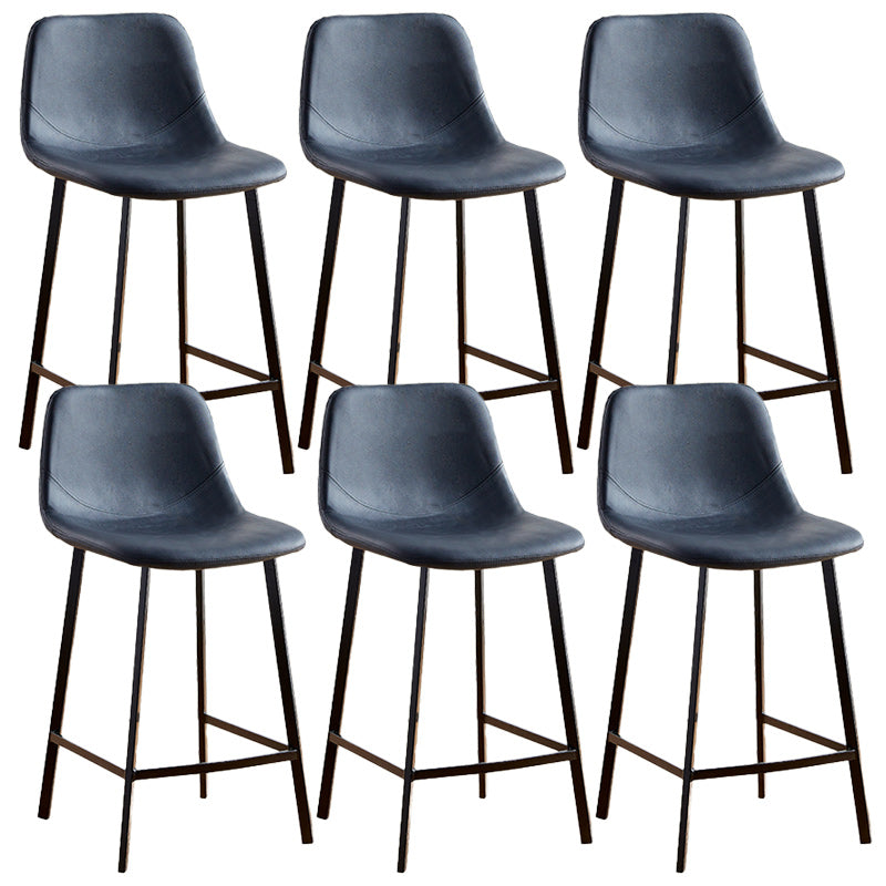 Nordic Style Round Bar-stool Metal Counter Bar Stool for Restaurant Black 6 Piece Set Counter Stool(26"H) Clearhalo 'Bar Furniture' 'Bar Stools' 'bar_stools' 'furn' 'furn_bar_stools' 'Furniture' 'furniture_bar_stools' 'Kitchen & Dining Furniture' 5032164