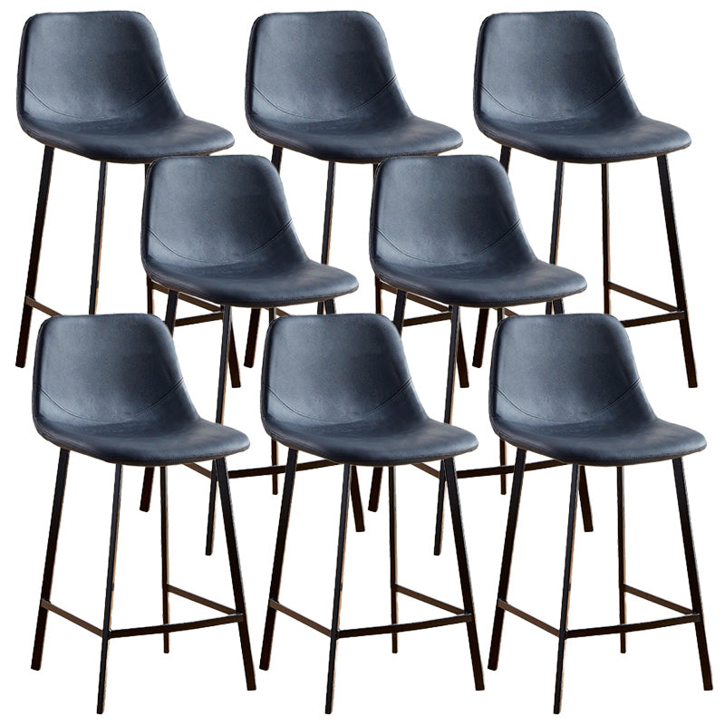 Nordic Style Round Bar-stool Metal Counter Bar Stool for Restaurant Black 8 Piece Set Counter Stool(26"H) Clearhalo 'Bar Furniture' 'Bar Stools' 'bar_stools' 'furn' 'furn_bar_stools' 'Furniture' 'furniture_bar_stools' 'Kitchen & Dining Furniture' 5032167