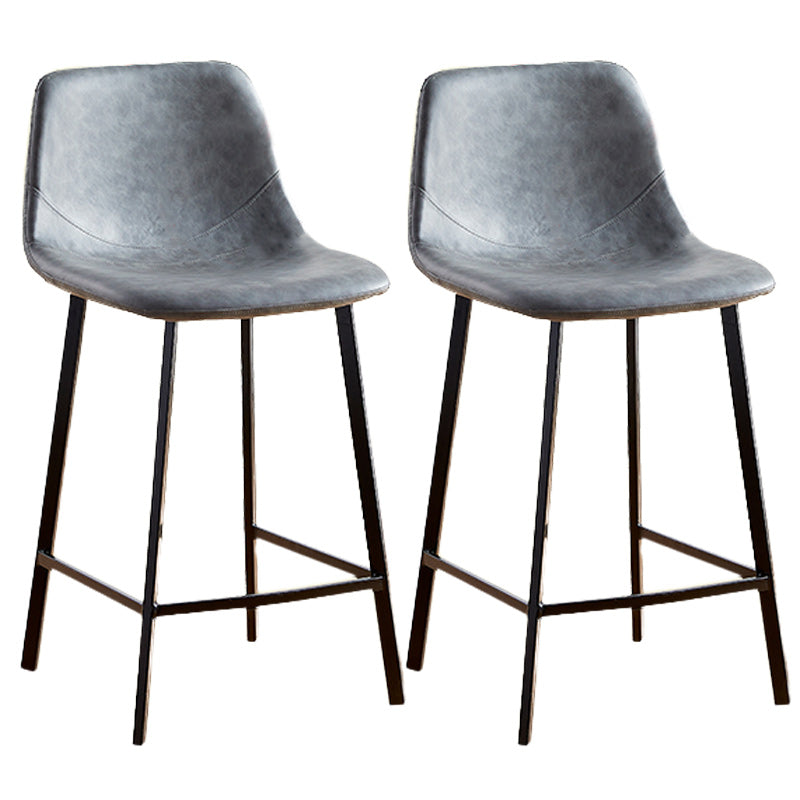 Nordic Style Round Bar-stool Metal Counter Bar Stool for Restaurant Grey 2 Piece Set Counter Stool(26"H) Clearhalo 'Bar Furniture' 'Bar Stools' 'bar_stools' 'furn' 'furn_bar_stools' 'Furniture' 'furniture_bar_stools' 'Kitchen & Dining Furniture' 5032169