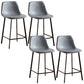 Nordic Style Round Bar-stool Metal Counter Bar Stool for Restaurant Grey 4 Piece Set Counter Stool(26"H) Clearhalo 'Bar Furniture' 'Bar Stools' 'bar_stools' 'furn' 'furn_bar_stools' 'Furniture' 'furniture_bar_stools' 'Kitchen & Dining Furniture' 5032171