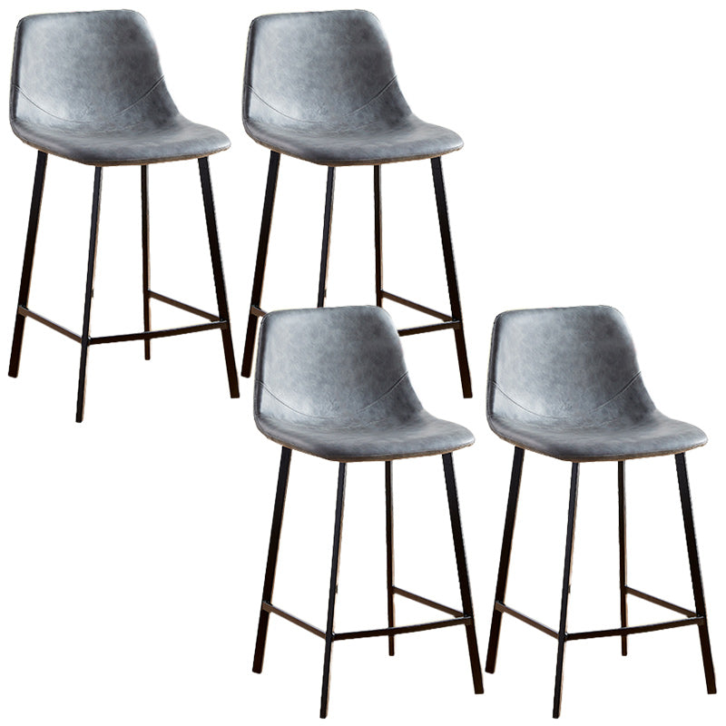 Nordic Style Round Bar-stool Metal Counter Bar Stool for Restaurant Grey 4 Piece Set Counter Stool(26"H) Clearhalo 'Bar Furniture' 'Bar Stools' 'bar_stools' 'furn' 'furn_bar_stools' 'Furniture' 'furniture_bar_stools' 'Kitchen & Dining Furniture' 5032171
