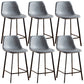 Nordic Style Round Bar-stool Metal Counter Bar Stool for Restaurant Grey 6 Piece Set Counter Stool(26"H) Clearhalo 'Bar Furniture' 'Bar Stools' 'bar_stools' 'furn' 'furn_bar_stools' 'Furniture' 'furniture_bar_stools' 'Kitchen & Dining Furniture' 5032173