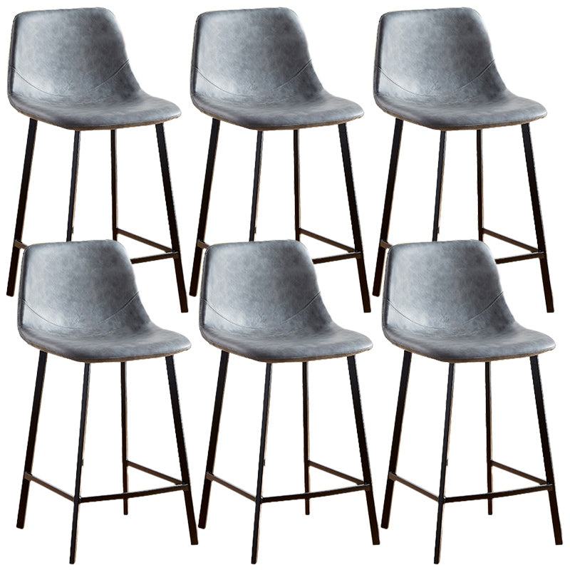 Nordic Style Round Bar-stool Metal Counter Bar Stool for Restaurant Grey 6 Piece Set Counter Stool(26"H) Clearhalo 'Bar Furniture' 'Bar Stools' 'bar_stools' 'furn' 'furn_bar_stools' 'Furniture' 'furniture_bar_stools' 'Kitchen & Dining Furniture' 5032173