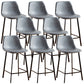 Nordic Style Round Bar-stool Metal Counter Bar Stool for Restaurant Grey 8 Piece Set Counter Stool(26"H) Clearhalo 'Bar Furniture' 'Bar Stools' 'bar_stools' 'furn' 'furn_bar_stools' 'Furniture' 'furniture_bar_stools' 'Kitchen & Dining Furniture' 5032174