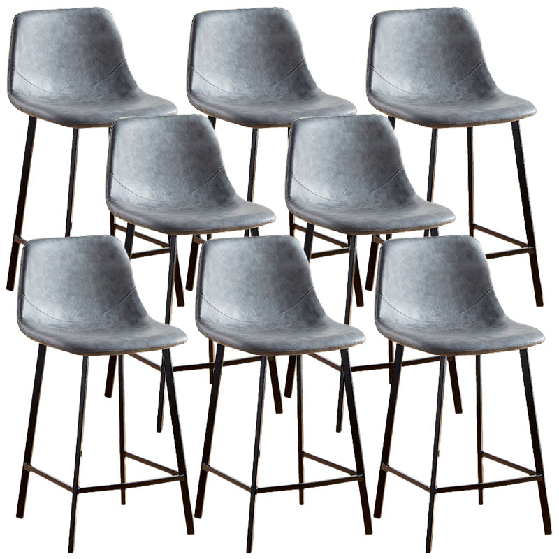 Nordic Style Round Bar-stool Metal Counter Bar Stool for Restaurant Grey 8 Piece Set Counter Stool(26"H) Clearhalo 'Bar Furniture' 'Bar Stools' 'bar_stools' 'furn' 'furn_bar_stools' 'Furniture' 'furniture_bar_stools' 'Kitchen & Dining Furniture' 5032174