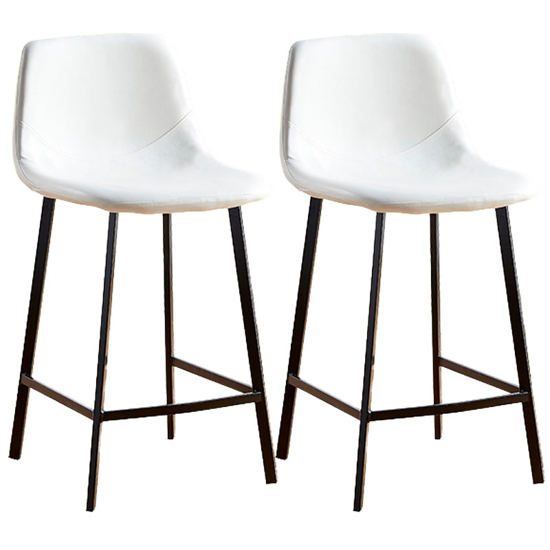 Nordic Style Round Bar-stool Metal Counter Bar Stool for Restaurant White 2 Piece Set Counter Stool(26"H) Clearhalo 'Bar Furniture' 'Bar Stools' 'bar_stools' 'furn' 'furn_bar_stools' 'Furniture' 'furniture_bar_stools' 'Kitchen & Dining Furniture' 5032176