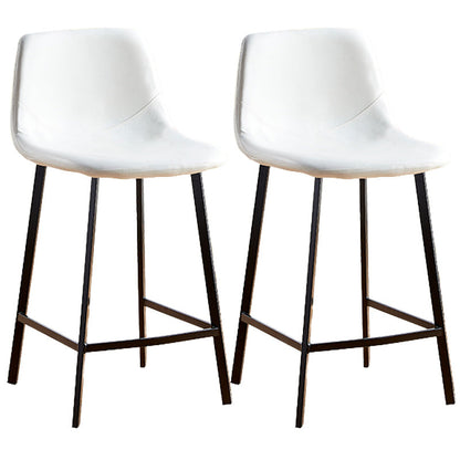 Nordic Style Round Bar-stool Metal Counter Bar Stool for Restaurant White 2 Piece Set Counter Stool(26"H) Clearhalo 'Bar Furniture' 'Bar Stools' 'bar_stools' 'furn' 'furn_bar_stools' 'Furniture' 'furniture_bar_stools' 'Kitchen & Dining Furniture' 5032176