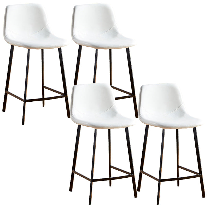 Nordic Style Round Bar-stool Metal Counter Bar Stool for Restaurant White 4 Piece Set Counter Stool(26"H) Clearhalo 'Bar Furniture' 'Bar Stools' 'bar_stools' 'furn' 'furn_bar_stools' 'Furniture' 'furniture_bar_stools' 'Kitchen & Dining Furniture' 5032179