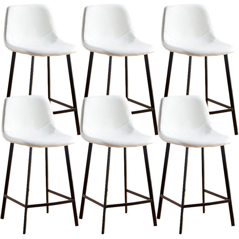 Nordic Style Round Bar-stool Metal Counter Bar Stool for Restaurant White 6 Piece Set Counter Stool(26"H) Clearhalo 'Bar Furniture' 'Bar Stools' 'bar_stools' 'furn' 'furn_bar_stools' 'Furniture' 'furniture_bar_stools' 'Kitchen & Dining Furniture' 5032181