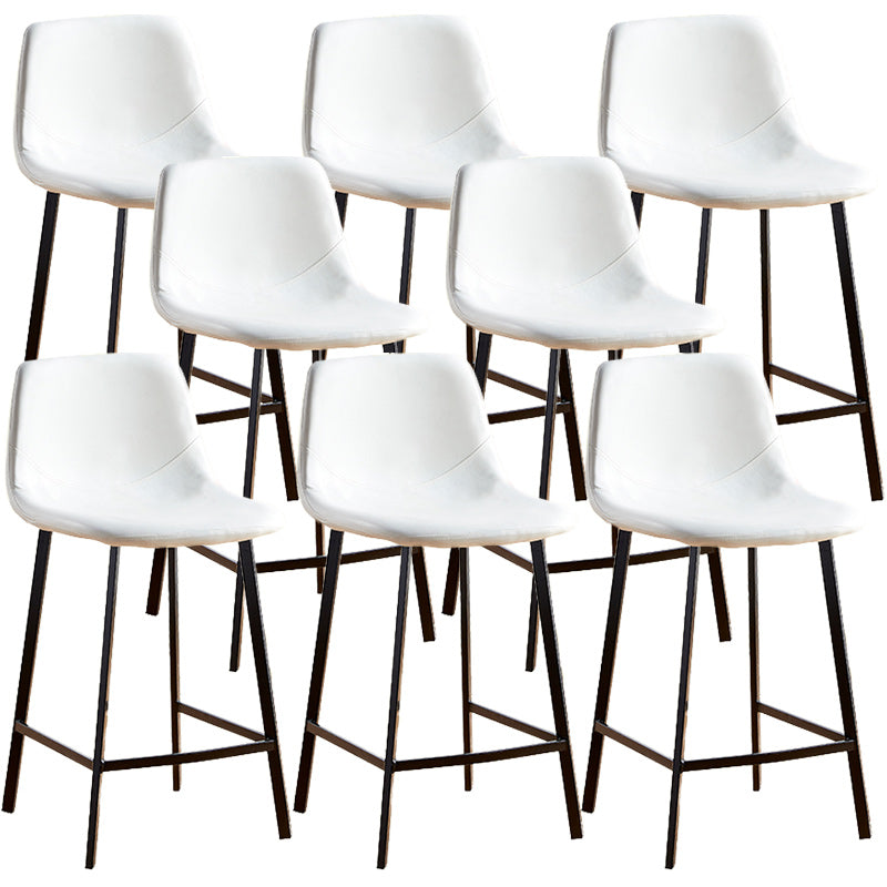 Nordic Style Round Bar-stool Metal Counter Bar Stool for Restaurant White 8 Piece Set Counter Stool(26"H) Clearhalo 'Bar Furniture' 'Bar Stools' 'bar_stools' 'furn' 'furn_bar_stools' 'Furniture' 'furniture_bar_stools' 'Kitchen & Dining Furniture' 5032182