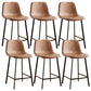 Nordic Style Round Bar-stool Metal Counter Bar Stool for Restaurant Brown 6 Piece Set Counter Stool(26"H) Clearhalo 'Bar Furniture' 'Bar Stools' 'bar_stools' 'furn' 'furn_bar_stools' 'Furniture' 'furniture_bar_stools' 'Kitchen & Dining Furniture' 5032185