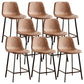 Nordic Style Round Bar-stool Metal Counter Bar Stool for Restaurant Brown 8 Piece Set Counter Stool(26"H) Clearhalo 'Bar Furniture' 'Bar Stools' 'bar_stools' 'furn' 'furn_bar_stools' 'Furniture' 'furniture_bar_stools' 'Kitchen & Dining Furniture' 5032186