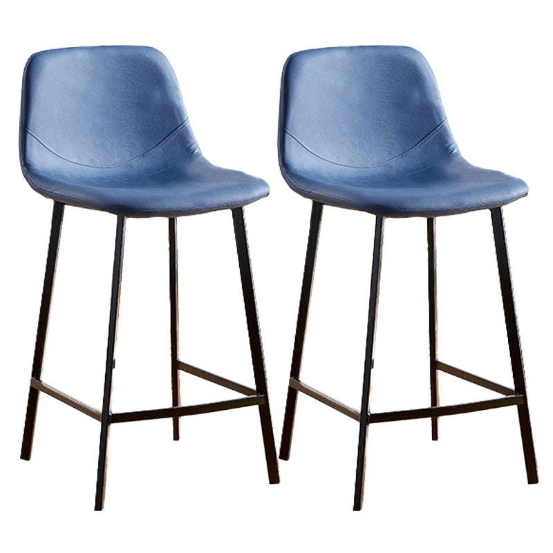Nordic Style Round Bar-stool Metal Counter Bar Stool for Restaurant Blue 2 Piece Set Counter Stool(26"H) Clearhalo 'Bar Furniture' 'Bar Stools' 'bar_stools' 'furn' 'furn_bar_stools' 'Furniture' 'furniture_bar_stools' 'Kitchen & Dining Furniture' 5032187