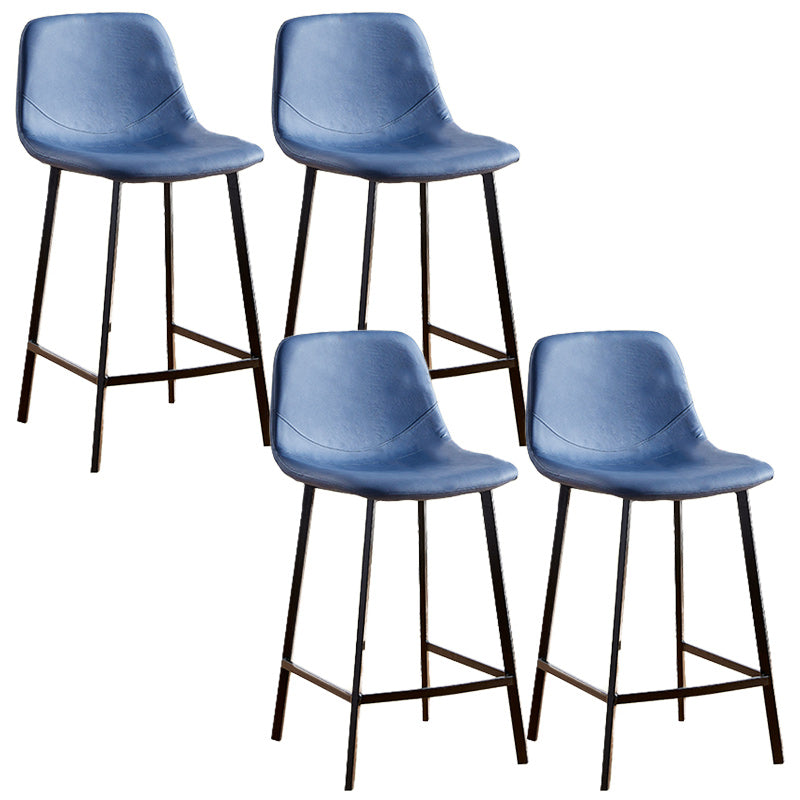 Nordic Style Round Bar-stool Metal Counter Bar Stool for Restaurant Blue 4 Piece Set Counter Stool(26"H) Clearhalo 'Bar Furniture' 'Bar Stools' 'bar_stools' 'furn' 'furn_bar_stools' 'Furniture' 'furniture_bar_stools' 'Kitchen & Dining Furniture' 5032188