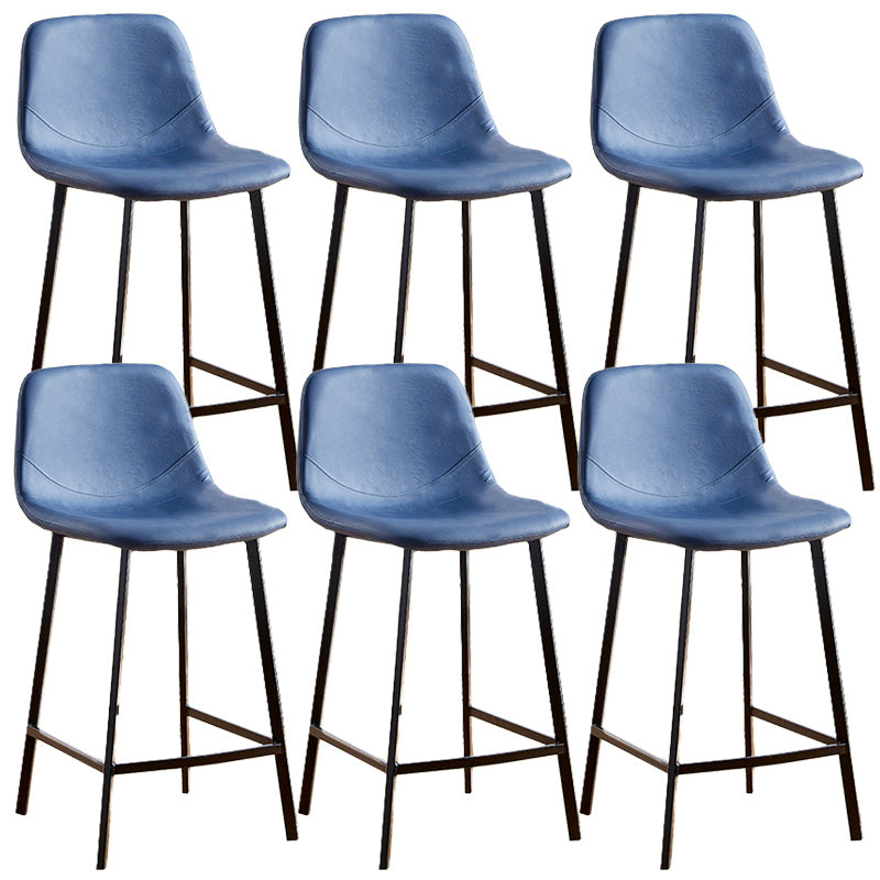 Nordic Style Round Bar-stool Metal Counter Bar Stool for Restaurant Blue 6 Piece Set Counter Stool(26"H) Clearhalo 'Bar Furniture' 'Bar Stools' 'bar_stools' 'furn' 'furn_bar_stools' 'Furniture' 'furniture_bar_stools' 'Kitchen & Dining Furniture' 5032189