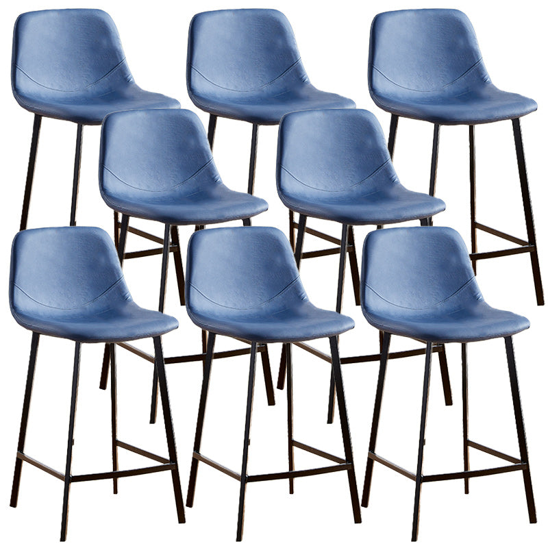 Nordic Style Round Bar-stool Metal Counter Bar Stool for Restaurant Blue 8 Piece Set Counter Stool(26"H) Clearhalo 'Bar Furniture' 'Bar Stools' 'bar_stools' 'furn' 'furn_bar_stools' 'Furniture' 'furniture_bar_stools' 'Kitchen & Dining Furniture' 5032190