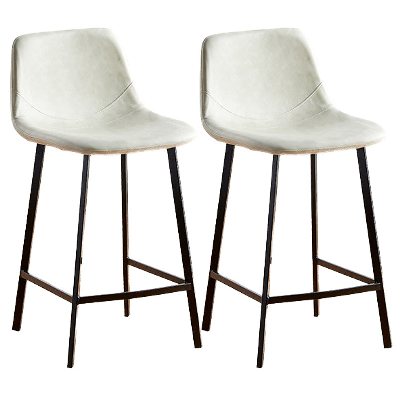 Nordic Style Round Bar-stool Metal Counter Bar Stool for Restaurant Off-White 2 Piece Set Counter Stool(26"H) Clearhalo 'Bar Furniture' 'Bar Stools' 'bar_stools' 'furn' 'furn_bar_stools' 'Furniture' 'furniture_bar_stools' 'Kitchen & Dining Furniture' 5032191