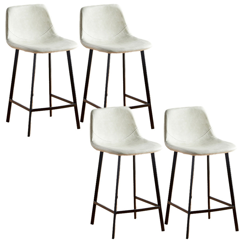 Nordic Style Round Bar-stool Metal Counter Bar Stool for Restaurant Off-White 4 Piece Set Counter Stool(26"H) Clearhalo 'Bar Furniture' 'Bar Stools' 'bar_stools' 'furn' 'furn_bar_stools' 'Furniture' 'furniture_bar_stools' 'Kitchen & Dining Furniture' 5032192