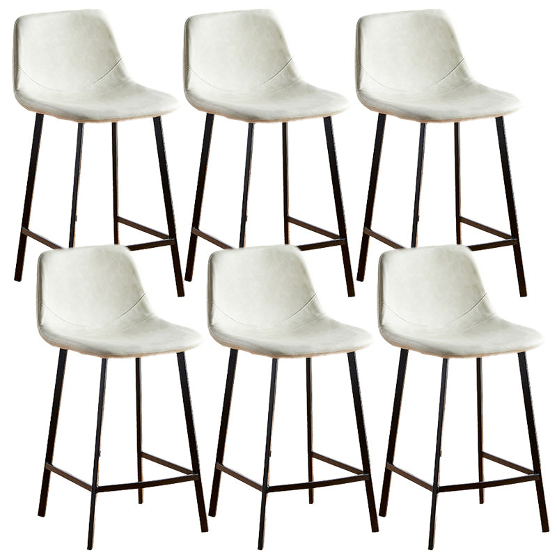 Nordic Style Round Bar-stool Metal Counter Bar Stool for Restaurant Off-White 6 Piece Set Counter Stool(26"H) Clearhalo 'Bar Furniture' 'Bar Stools' 'bar_stools' 'furn' 'furn_bar_stools' 'Furniture' 'furniture_bar_stools' 'Kitchen & Dining Furniture' 5032193