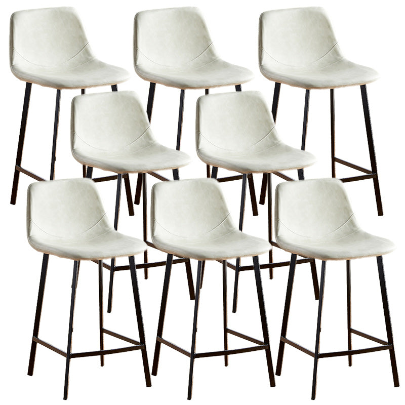 Nordic Style Round Bar-stool Metal Counter Bar Stool for Restaurant Off-White 8 Piece Set Counter Stool(26"H) Clearhalo 'Bar Furniture' 'Bar Stools' 'bar_stools' 'furn' 'furn_bar_stools' 'Furniture' 'furniture_bar_stools' 'Kitchen & Dining Furniture' 5032194