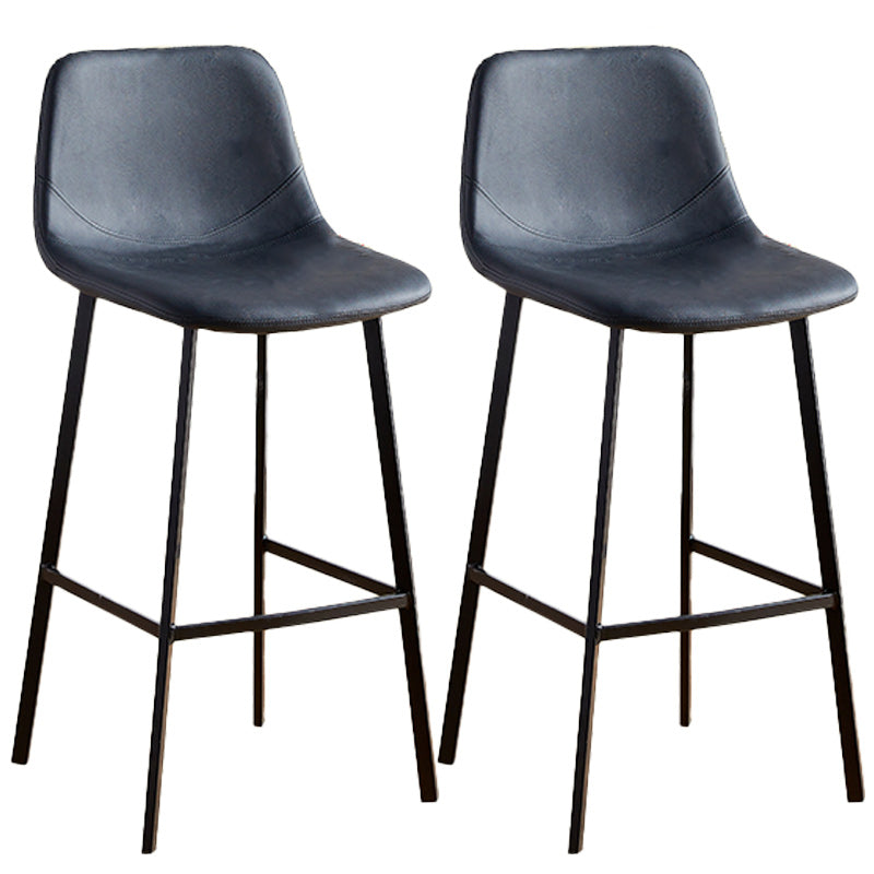 Nordic Style Round Bar-stool Metal Counter Bar Stool for Restaurant Black 2 Piece Set Bar Stool(30"H) Clearhalo 'Bar Furniture' 'Bar Stools' 'bar_stools' 'furn' 'furn_bar_stools' 'Furniture' 'furniture_bar_stools' 'Kitchen & Dining Furniture' 5032195
