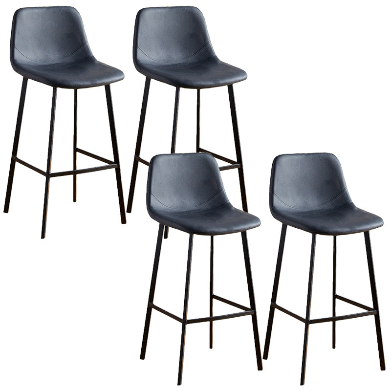 Nordic Style Round Bar-stool Metal Counter Bar Stool for Restaurant Black 4 Piece Set Bar Stool(30"H) Clearhalo 'Bar Furniture' 'Bar Stools' 'bar_stools' 'furn' 'furn_bar_stools' 'Furniture' 'furniture_bar_stools' 'Kitchen & Dining Furniture' 5032196