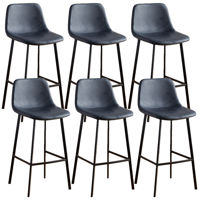 Nordic Style Round Bar-stool Metal Counter Bar Stool for Restaurant Black 6 Piece Set Bar Stool(30"H) Clearhalo 'Bar Furniture' 'Bar Stools' 'bar_stools' 'furn' 'furn_bar_stools' 'Furniture' 'furniture_bar_stools' 'Kitchen & Dining Furniture' 5032197