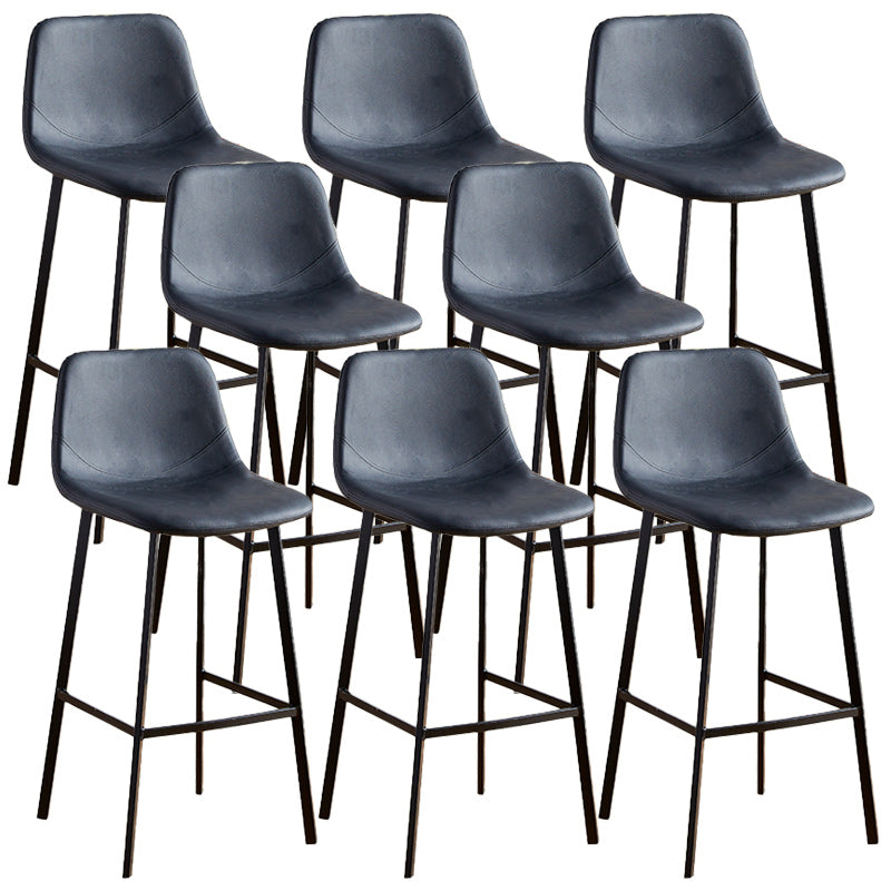 Nordic Style Round Bar-stool Metal Counter Bar Stool for Restaurant Black 8 Piece Set Bar Stool(30"H) Clearhalo 'Bar Furniture' 'Bar Stools' 'bar_stools' 'furn' 'furn_bar_stools' 'Furniture' 'furniture_bar_stools' 'Kitchen & Dining Furniture' 5032198