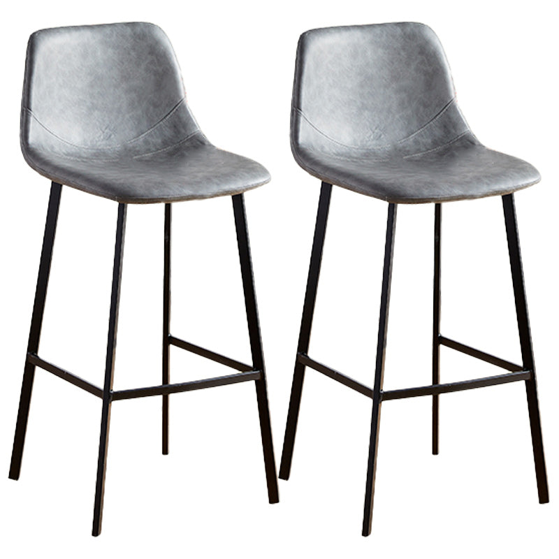 Nordic Style Round Bar-stool Metal Counter Bar Stool for Restaurant Grey 2 Piece Set Bar Stool(30"H) Clearhalo 'Bar Furniture' 'Bar Stools' 'bar_stools' 'furn' 'furn_bar_stools' 'Furniture' 'furniture_bar_stools' 'Kitchen & Dining Furniture' 5032199