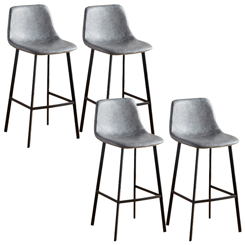 Nordic Style Round Bar-stool Metal Counter Bar Stool for Restaurant Grey 4 Piece Set Bar Stool(30"H) Clearhalo 'Bar Furniture' 'Bar Stools' 'bar_stools' 'furn' 'furn_bar_stools' 'Furniture' 'furniture_bar_stools' 'Kitchen & Dining Furniture' 5032200