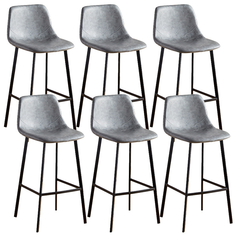 Nordic Style Round Bar-stool Metal Counter Bar Stool for Restaurant Grey 6 Piece Set Bar Stool(30"H) Clearhalo 'Bar Furniture' 'Bar Stools' 'bar_stools' 'furn' 'furn_bar_stools' 'Furniture' 'furniture_bar_stools' 'Kitchen & Dining Furniture' 5032201