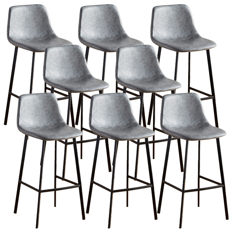 Nordic Style Round Bar-stool Metal Counter Bar Stool for Restaurant Grey 8 Piece Set Bar Stool(30"H) Clearhalo 'Bar Furniture' 'Bar Stools' 'bar_stools' 'furn' 'furn_bar_stools' 'Furniture' 'furniture_bar_stools' 'Kitchen & Dining Furniture' 5032202
