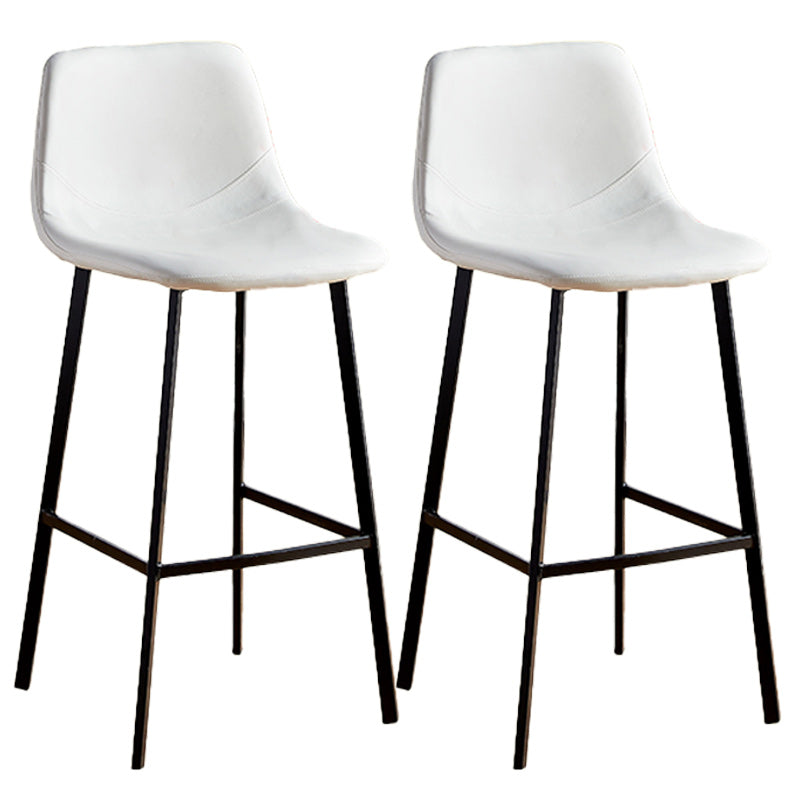 Nordic Style Round Bar-stool Metal Counter Bar Stool for Restaurant White 2 Piece Set Bar Stool(30"H) Clearhalo 'Bar Furniture' 'Bar Stools' 'bar_stools' 'furn' 'furn_bar_stools' 'Furniture' 'furniture_bar_stools' 'Kitchen & Dining Furniture' 5032203