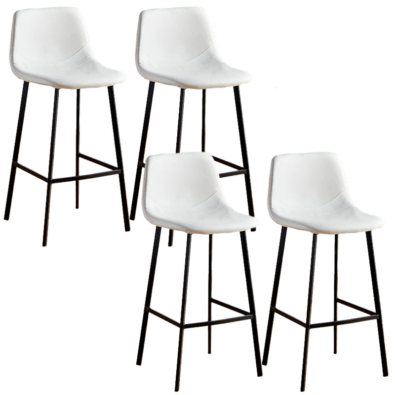 Nordic Style Round Bar-stool Metal Counter Bar Stool for Restaurant White 4 Piece Set Bar Stool(30"H) Clearhalo 'Bar Furniture' 'Bar Stools' 'bar_stools' 'furn' 'furn_bar_stools' 'Furniture' 'furniture_bar_stools' 'Kitchen & Dining Furniture' 5032204