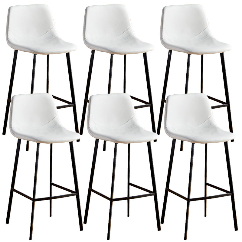 Nordic Style Round Bar-stool Metal Counter Bar Stool for Restaurant White 6 Piece Set Bar Stool(30"H) Clearhalo 'Bar Furniture' 'Bar Stools' 'bar_stools' 'furn' 'furn_bar_stools' 'Furniture' 'furniture_bar_stools' 'Kitchen & Dining Furniture' 5032205
