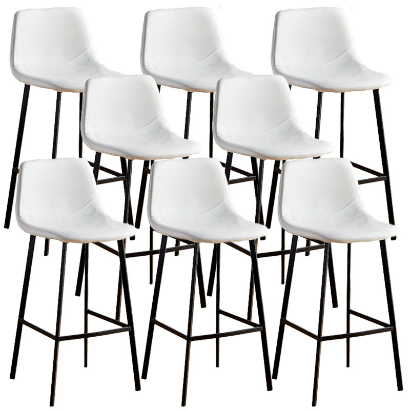Nordic Style Round Bar-stool Metal Counter Bar Stool for Restaurant White 8 Piece Set Bar Stool(30"H) Clearhalo 'Bar Furniture' 'Bar Stools' 'bar_stools' 'furn' 'furn_bar_stools' 'Furniture' 'furniture_bar_stools' 'Kitchen & Dining Furniture' 5032206