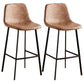 Nordic Style Round Bar-stool Metal Counter Bar Stool for Restaurant Brown 2 Piece Set Bar Stool(30"H) Clearhalo 'Bar Furniture' 'Bar Stools' 'bar_stools' 'furn' 'furn_bar_stools' 'Furniture' 'furniture_bar_stools' 'Kitchen & Dining Furniture' 5032207