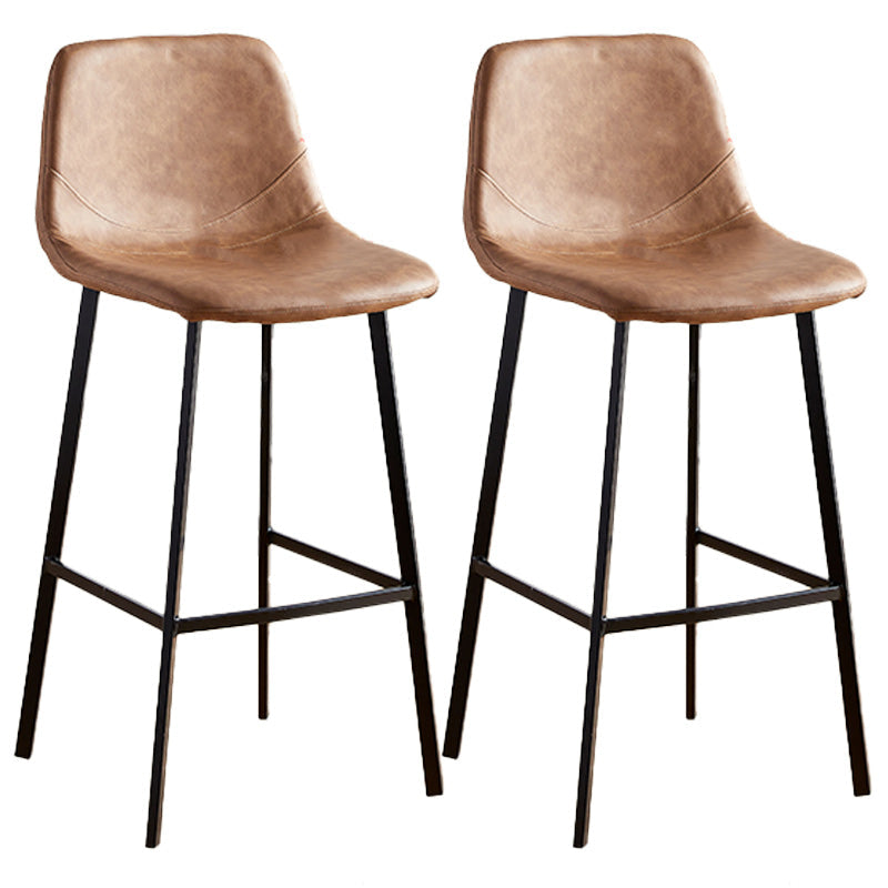 Nordic Style Round Bar-stool Metal Counter Bar Stool for Restaurant Brown 2 Piece Set Bar Stool(30"H) Clearhalo 'Bar Furniture' 'Bar Stools' 'bar_stools' 'furn' 'furn_bar_stools' 'Furniture' 'furniture_bar_stools' 'Kitchen & Dining Furniture' 5032207