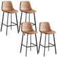 Nordic Style Round Bar-stool Metal Counter Bar Stool for Restaurant Brown 4 Piece Set Bar Stool(30"H) Clearhalo 'Bar Furniture' 'Bar Stools' 'bar_stools' 'furn' 'furn_bar_stools' 'Furniture' 'furniture_bar_stools' 'Kitchen & Dining Furniture' 5032208