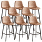 Nordic Style Round Bar-stool Metal Counter Bar Stool for Restaurant Brown 8 Piece Set Bar Stool(30"H) Clearhalo 'Bar Furniture' 'Bar Stools' 'bar_stools' 'furn' 'furn_bar_stools' 'Furniture' 'furniture_bar_stools' 'Kitchen & Dining Furniture' 5032210