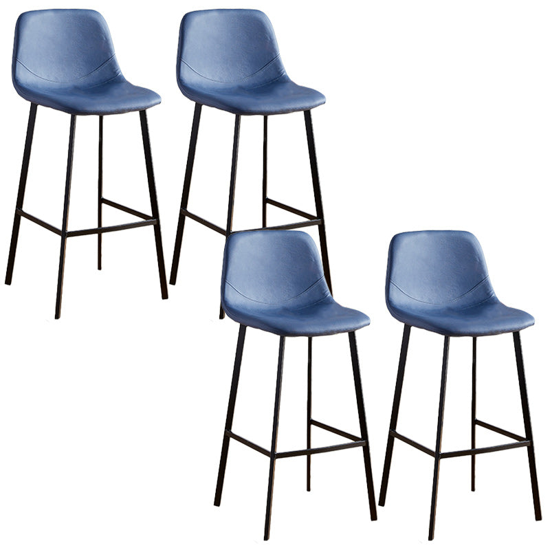 Nordic Style Round Bar-stool Metal Counter Bar Stool for Restaurant Blue 4 Piece Set Bar Stool(30"H) Clearhalo 'Bar Furniture' 'Bar Stools' 'bar_stools' 'furn' 'furn_bar_stools' 'Furniture' 'furniture_bar_stools' 'Kitchen & Dining Furniture' 5032212