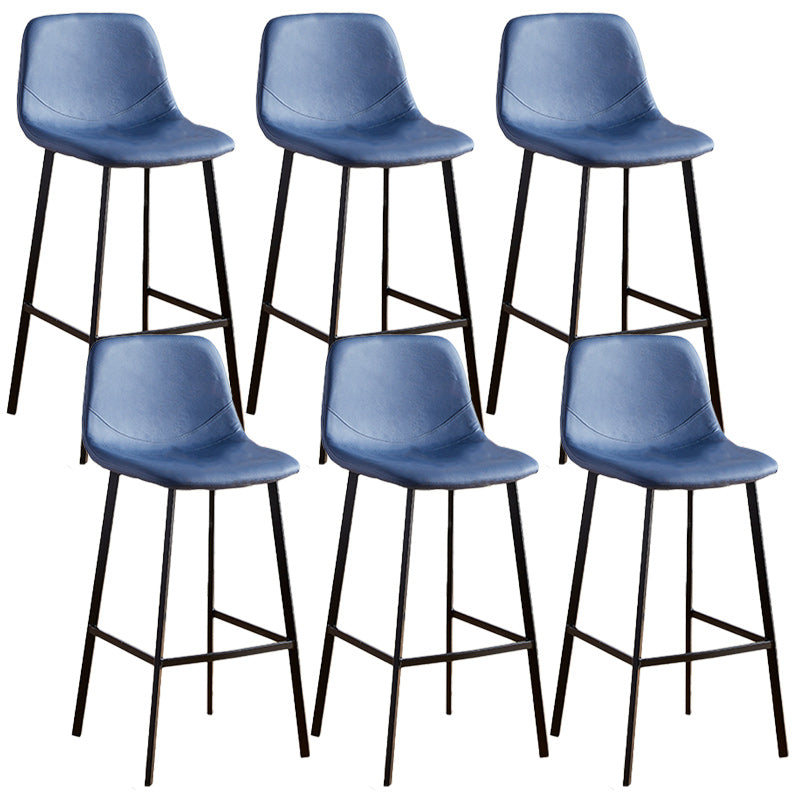 Nordic Style Round Bar-stool Metal Counter Bar Stool for Restaurant Blue 6 Piece Set Bar Stool(30"H) Clearhalo 'Bar Furniture' 'Bar Stools' 'bar_stools' 'furn' 'furn_bar_stools' 'Furniture' 'furniture_bar_stools' 'Kitchen & Dining Furniture' 5032213