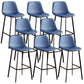 Nordic Style Round Bar-stool Metal Counter Bar Stool for Restaurant Blue 8 Piece Set Bar Stool(30"H) Clearhalo 'Bar Furniture' 'Bar Stools' 'bar_stools' 'furn' 'furn_bar_stools' 'Furniture' 'furniture_bar_stools' 'Kitchen & Dining Furniture' 5032214