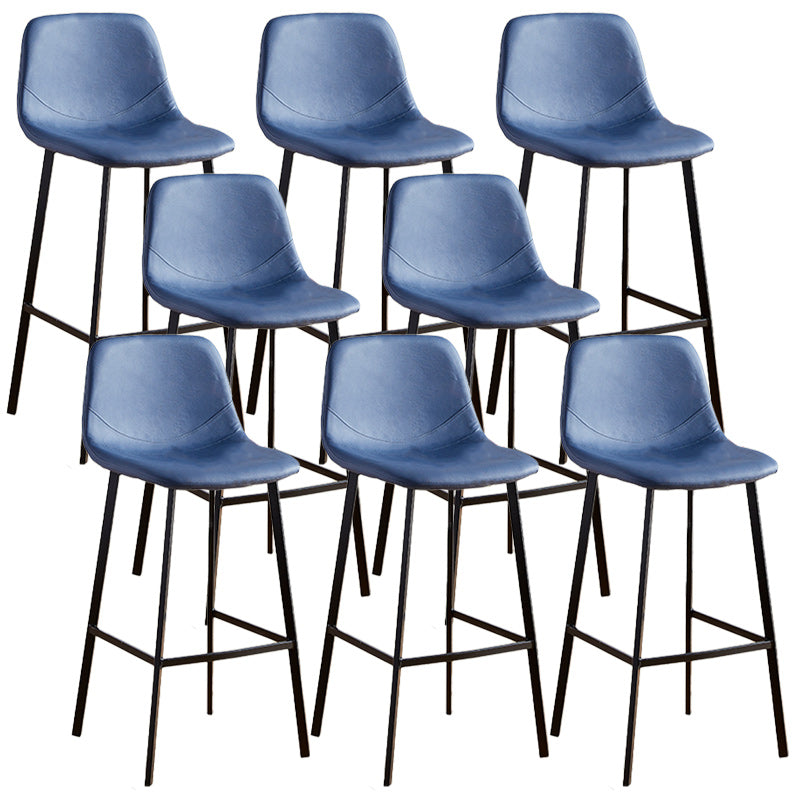 Nordic Style Round Bar-stool Metal Counter Bar Stool for Restaurant Blue 8 Piece Set Bar Stool(30"H) Clearhalo 'Bar Furniture' 'Bar Stools' 'bar_stools' 'furn' 'furn_bar_stools' 'Furniture' 'furniture_bar_stools' 'Kitchen & Dining Furniture' 5032214