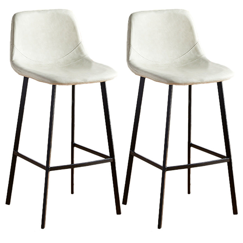 Nordic Style Round Bar-stool Metal Counter Bar Stool for Restaurant Off-White 2 Piece Set Bar Stool(30"H) Clearhalo 'Bar Furniture' 'Bar Stools' 'bar_stools' 'furn' 'furn_bar_stools' 'Furniture' 'furniture_bar_stools' 'Kitchen & Dining Furniture' 5032215