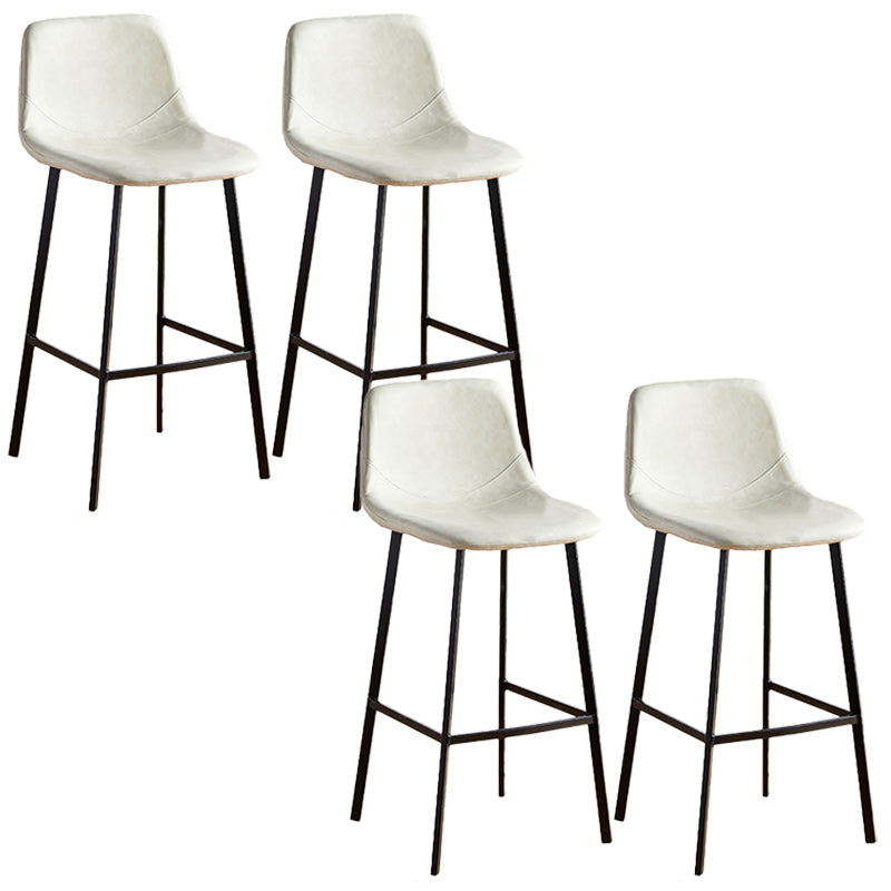 Nordic Style Round Bar-stool Metal Counter Bar Stool for Restaurant Off-White 4 Piece Set Bar Stool(30"H) Clearhalo 'Bar Furniture' 'Bar Stools' 'bar_stools' 'furn' 'furn_bar_stools' 'Furniture' 'furniture_bar_stools' 'Kitchen & Dining Furniture' 5032216