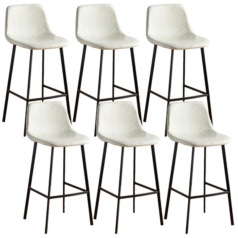 Nordic Style Round Bar-stool Metal Counter Bar Stool for Restaurant Off-White 6 Piece Set Bar Stool(30"H) Clearhalo 'Bar Furniture' 'Bar Stools' 'bar_stools' 'furn' 'furn_bar_stools' 'Furniture' 'furniture_bar_stools' 'Kitchen & Dining Furniture' 5032217