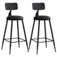 Industrial Dessert Shop Low Back Stool Matte Finish Upholstered Bar Stools Black 2 Piece Set Counter Stool(26"H) Clearhalo 'Bar Furniture' 'Bar Stools' 'bar_stools' 'furn' 'furn_bar_stools' 'Furniture' 'furniture_bar_stools' 'Kitchen & Dining Furniture' 5032222